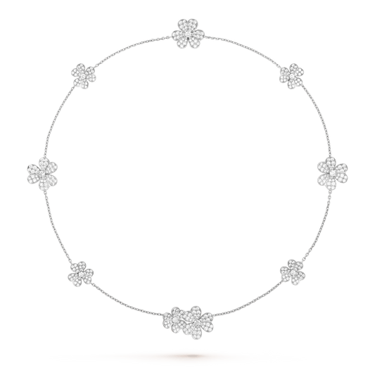 [LUXE]FRIVOLE SILVER 9 FLOWERS NECKLACE