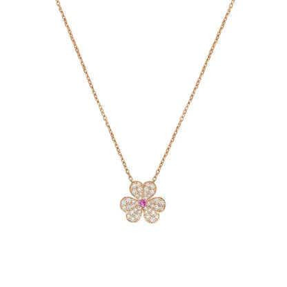 [LUXE]FRIVOLE ROSE GOLD FLOWER DIAMOND NECKLACE
