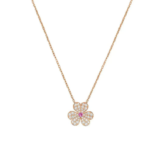 [LUXE]FRIVOLE ROSE GOLD FLOWER DIAMOND NECKLACE