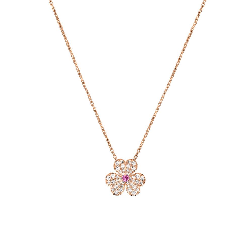 [LUXE]FRIVOLE ROSE GOLD FLOWER DIAMOND NECKLACE