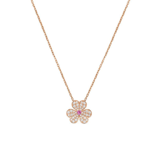 [LUXE]FRIVOLE ROSE GOLD FLOWER DIAMOND NECKLACE