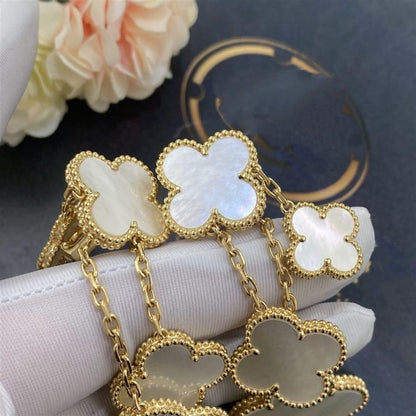 [LUXE]CLOVER EARRINGS WHITE MOP 4 MOTIFS GOLD