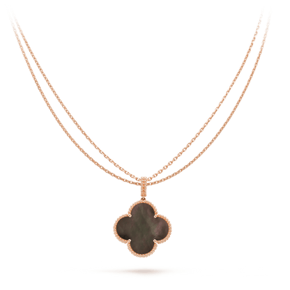 [LUXE]CLOVER 25MM GOLD DARK MOP BIG CLOVER NECKLACE