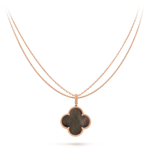 [LUXE]CLOVER 25MM GOLD DARK MOP BIG CLOVER NECKLACE