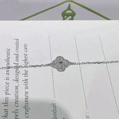 [LUXE]CLOVER  SINGLE FLOWER BRACELET SILVER