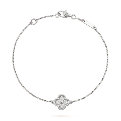 [LUXE]CLOVER  SINGLE FLOWER BRACELET SILVER