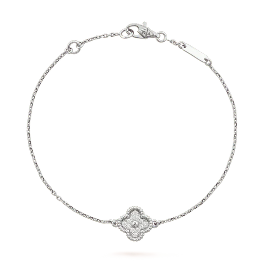 [LUXE]CLOVER  SINGLE FLOWER BRACELET SILVER