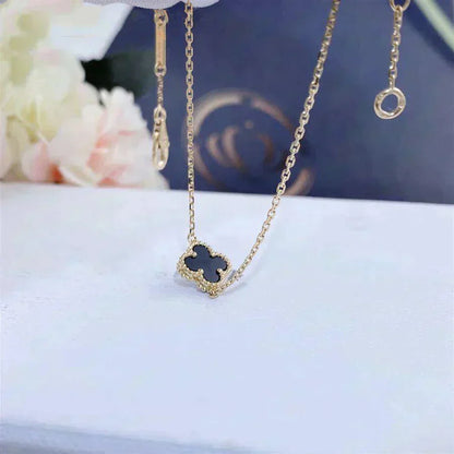 [LUXE]CLOVER ONYX SINGLE FLOWER BRACELET