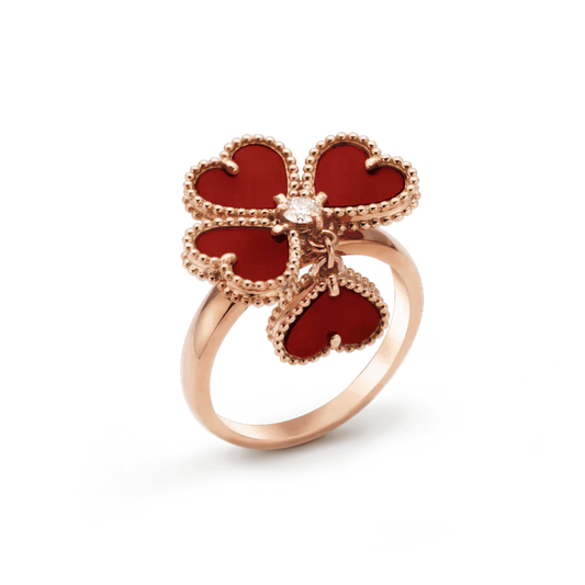 [LUXE]SWEET CLOVER CARNELIAN RING
