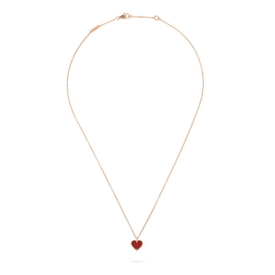 [LUXE]SWEET CLOVER CARNELIAN HEART NECKLACE