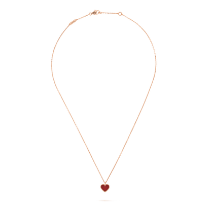 [LUXE]SWEET CLOVER CARNELIAN HEART NECKLACE