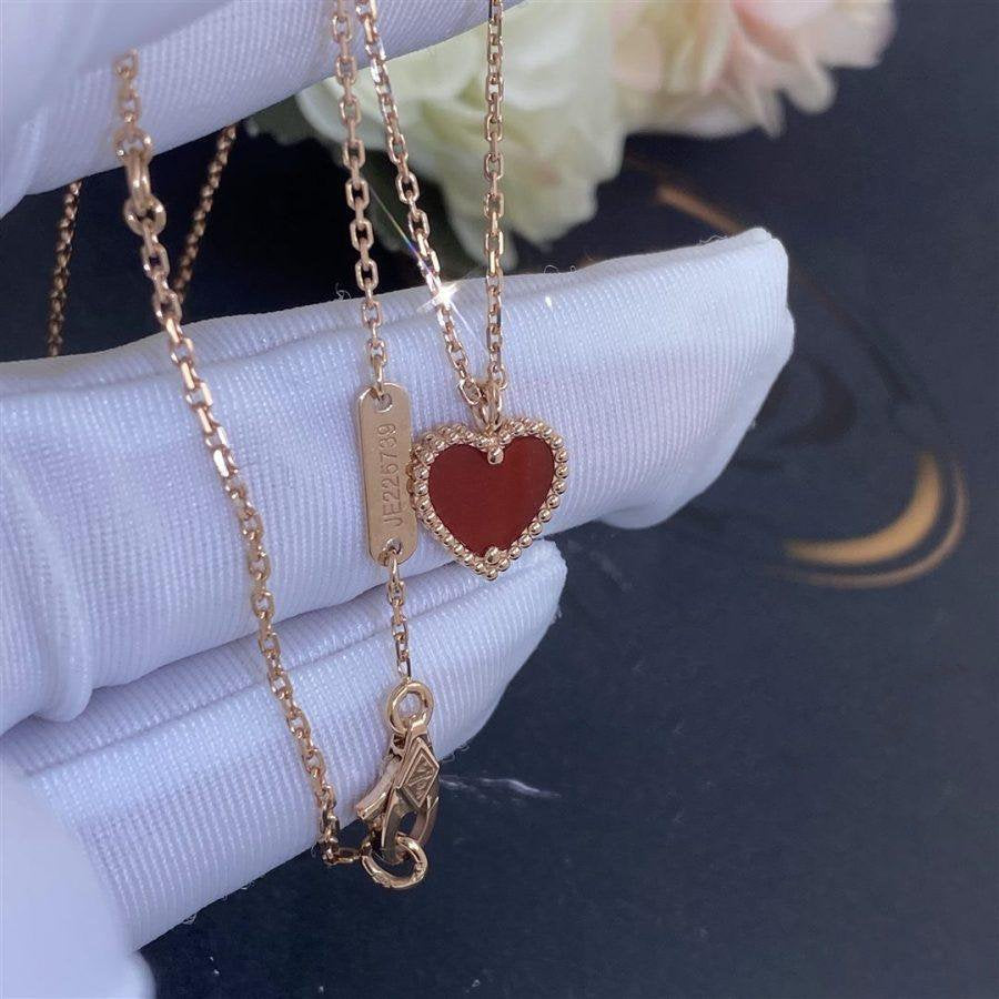 [LUXE]SWEET CLOVER CARNELIAN HEART NECKLACE