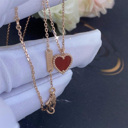 [LUXE]SWEET CLOVER CARNELIAN HEART NECKLACE