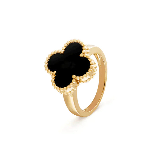 [LUXE]CLOVER ONYX RING
