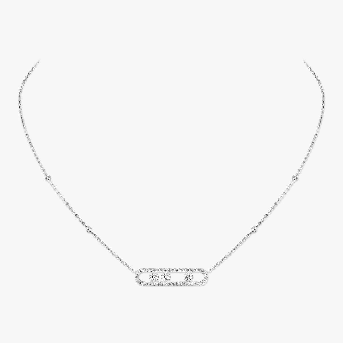 [LUXE] Move Pave_ Rose Gold Diamond Necklace