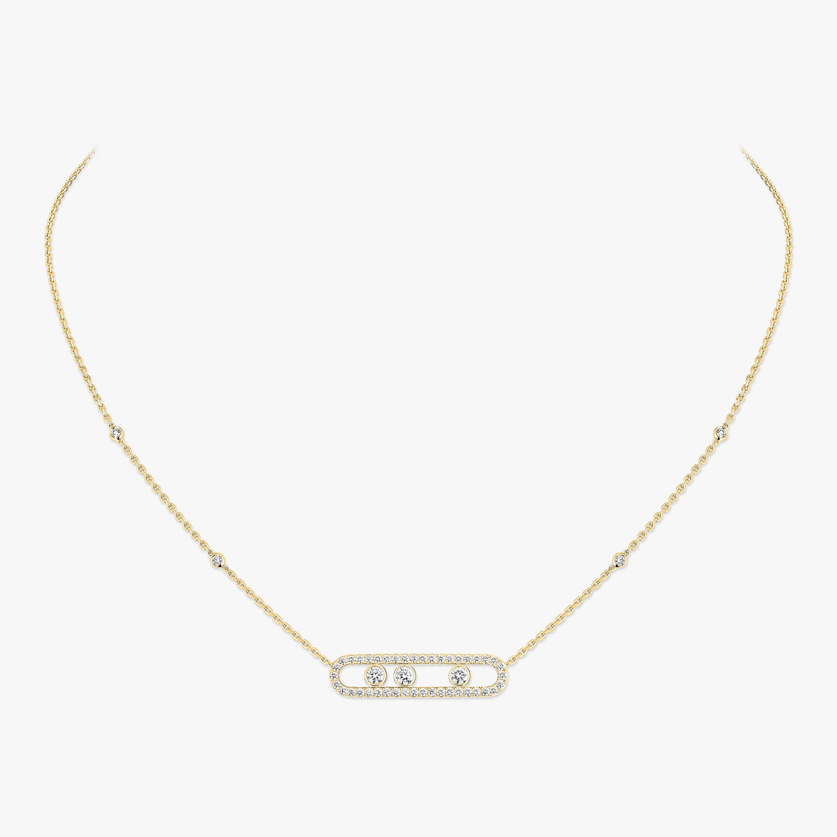 [LUXE] Move Pave_ Rose Gold Diamond Necklace