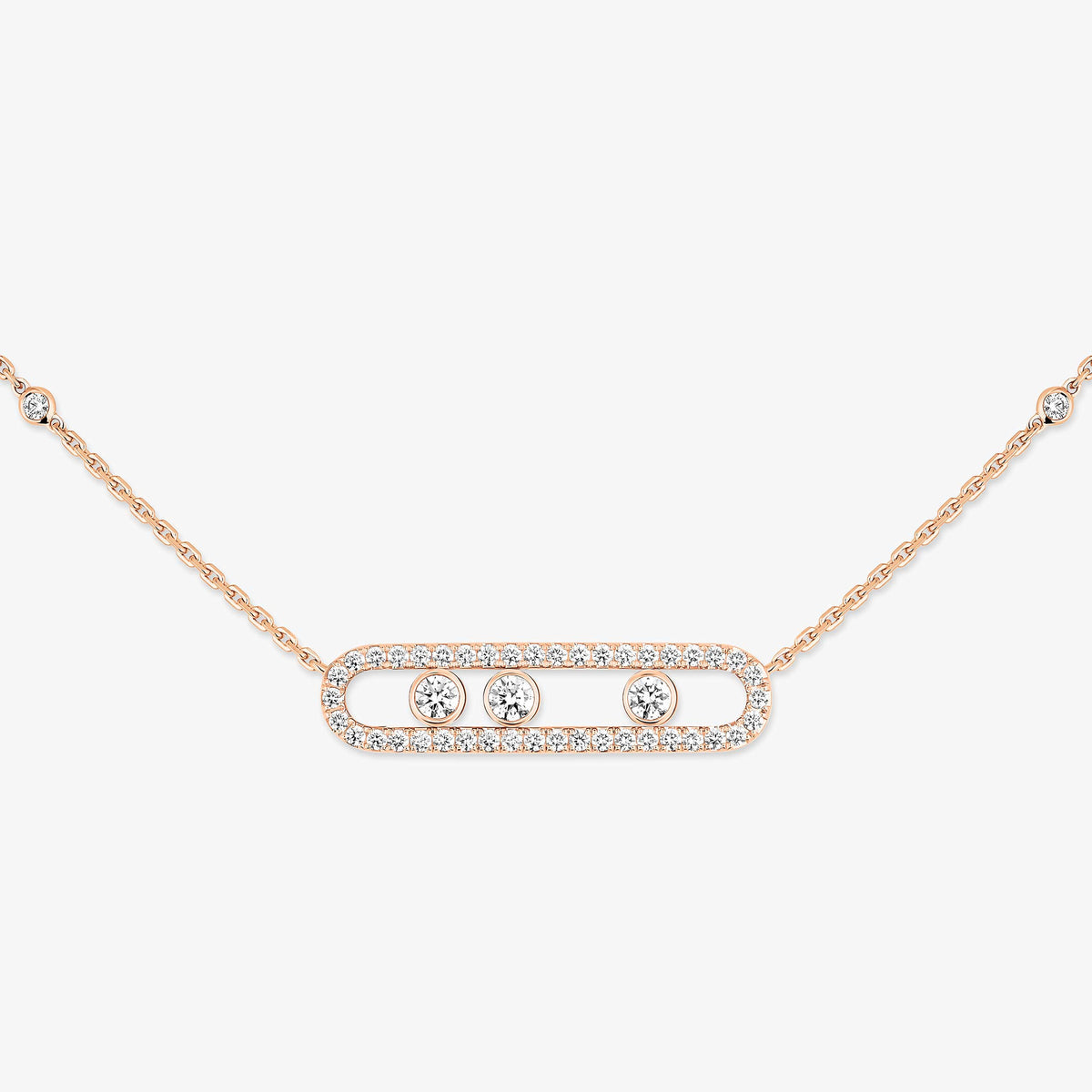 [LUXE] Move Pave_ Rose Gold Diamond Necklace