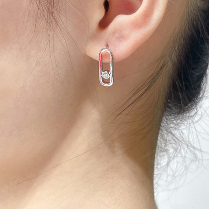 [LUXE]MOVE UNO SMALL 1 DIAMOND EARRINGS
