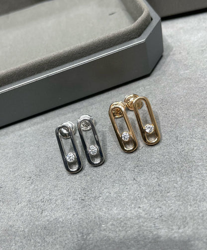 [LUXE]MOVE UNO SMALL 1 DIAMOND EARRINGS