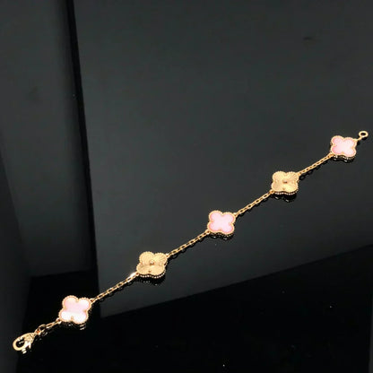 [LUXE] CLOVER 5 MOTIFS  PINK MOP BRACELET COLLECTION