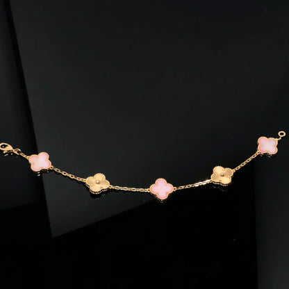 [LUXE] CLOVER 5 MOTIFS  PINK MOP BRACELET COLLECTION