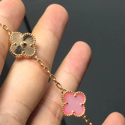 [LUXE] CLOVER 5 MOTIFS  PINK MOP BRACELET COLLECTION