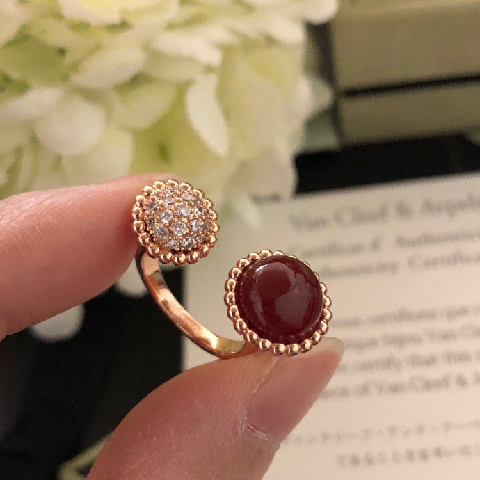 [LUXE]PERLEE COULEURS DIAMOND ROSE GOLD BETWEEN THE FINGER RING